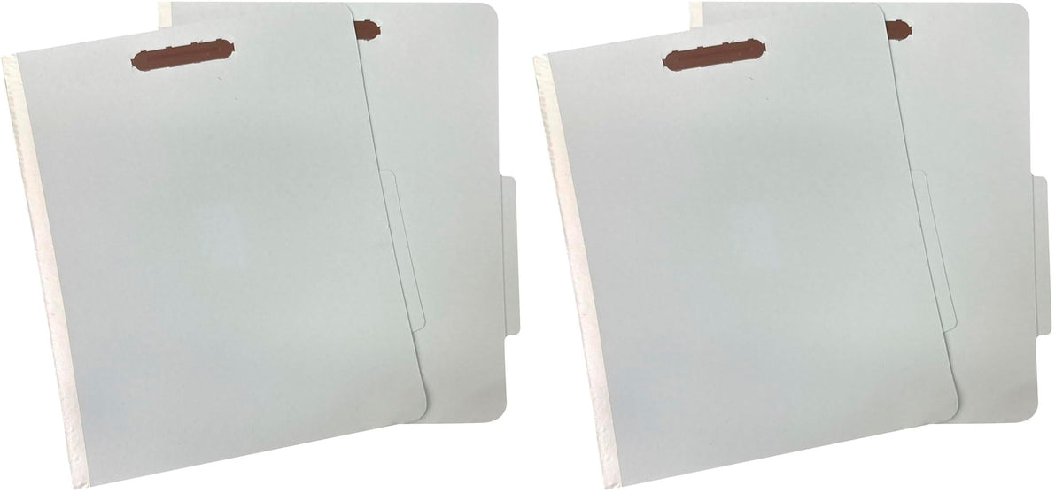 Amazon Basics Classification Folder for Documents and Organization, 1 Divider, 2" Embedded Fasteners, Letter Size, Light Blue, 10 Count