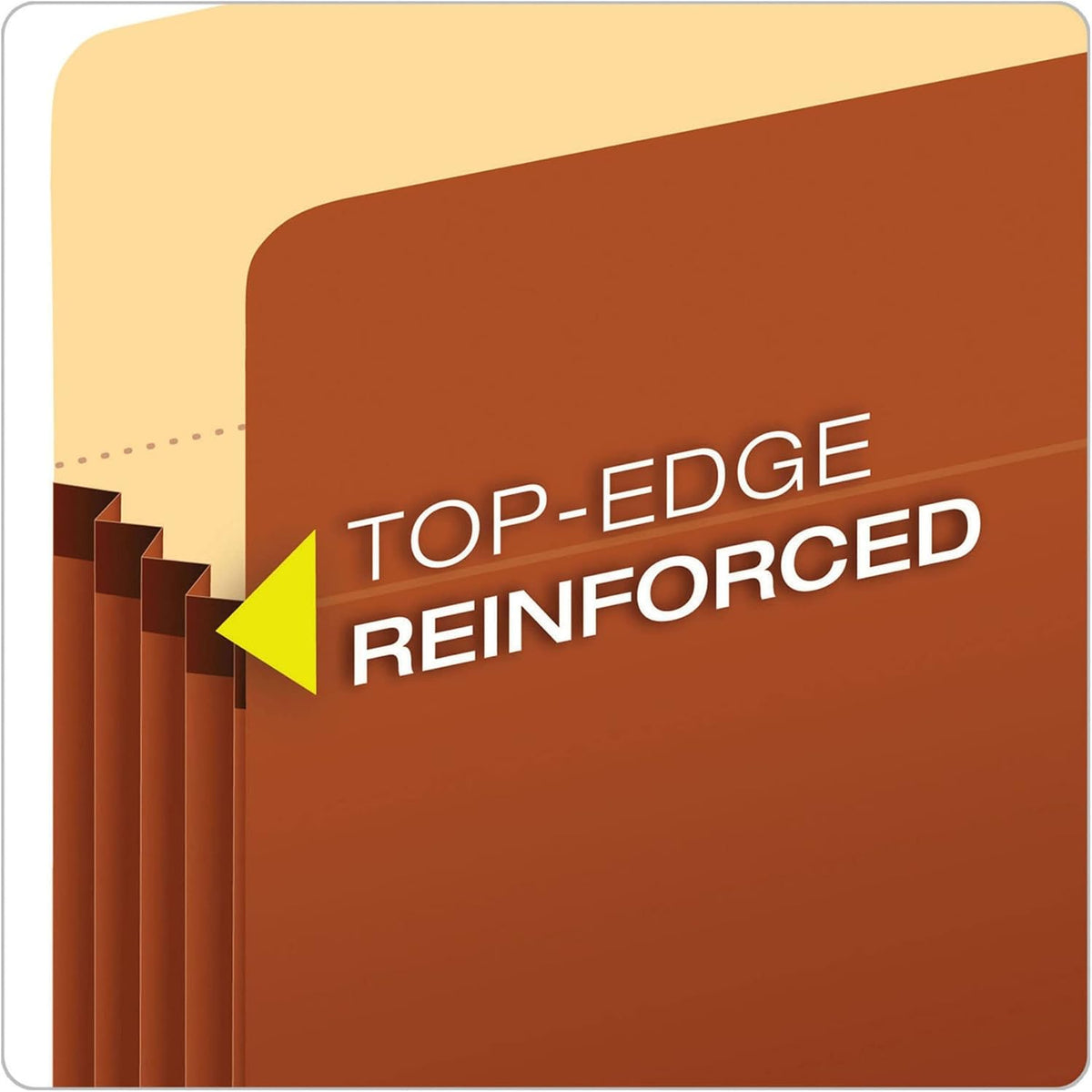 Pendaflex Expanding File Pockets, Letter Size, 5.25" Expansion, Reinforced with DuPont™ Tyvek® Material, Redrope, 10 per Box (1534G-OX)