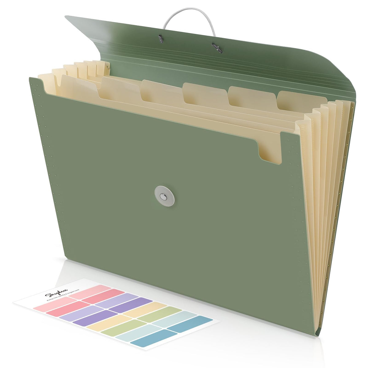 SKYDUE Accordion File Organizer, Expanding File Folder with 7 Pockets, Portable Receipt Paper Bill Document Organizer, Letter/A4 Size Filing Folder School Office Supplies, Black