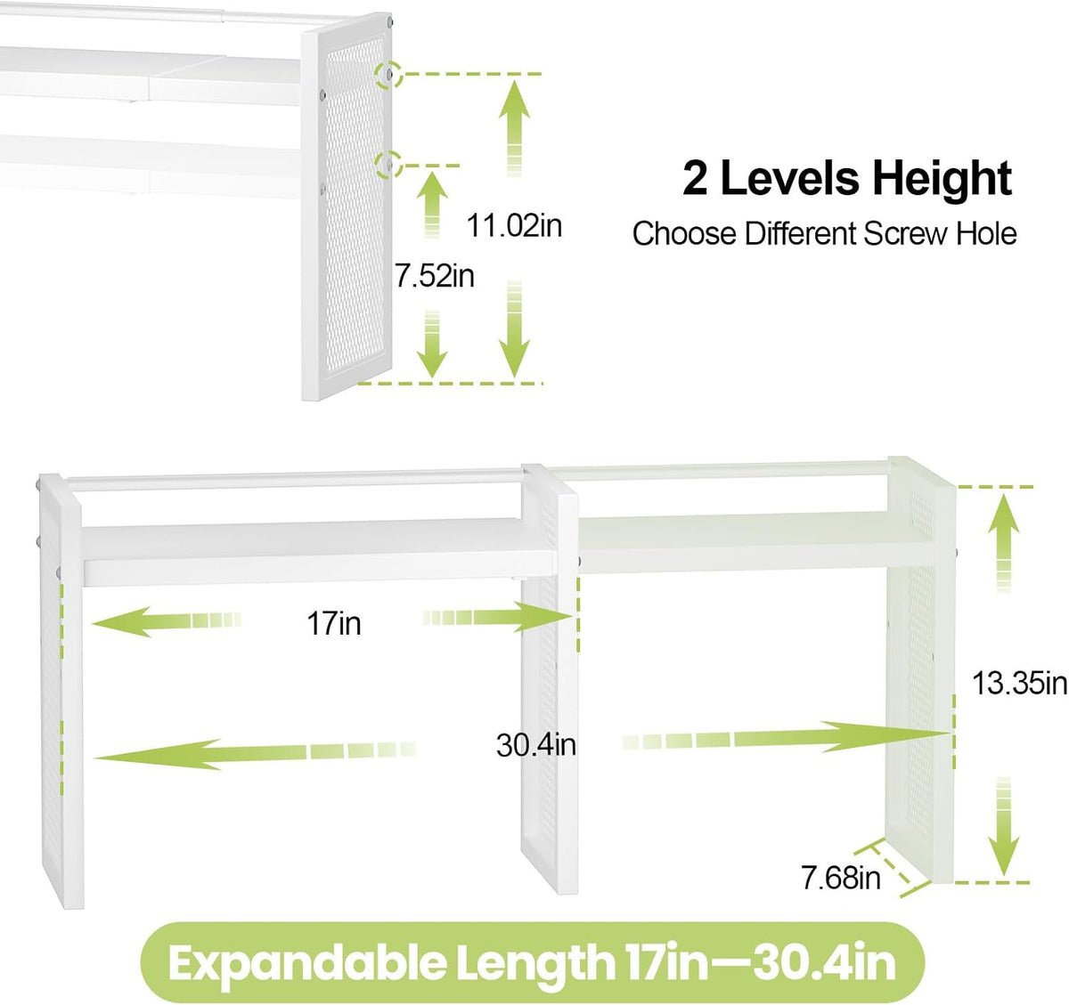 Expandable Desktop Bookshelf, Metal Desk Shelf Organizer Adjustable Height