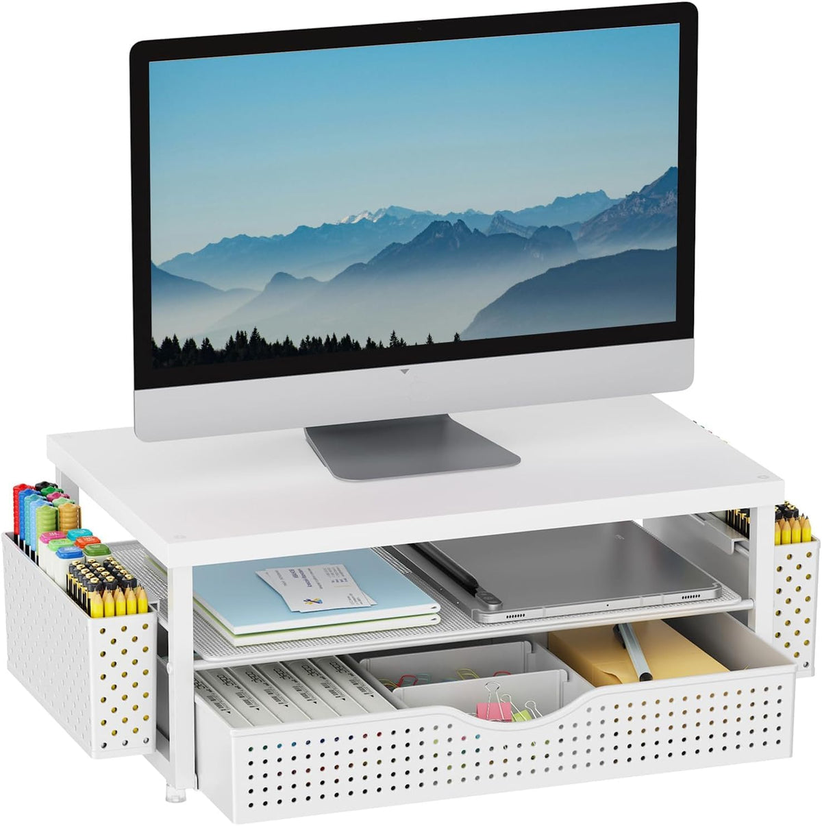 gianotter Monitor Stand with Drawer and 2 Pen Holders