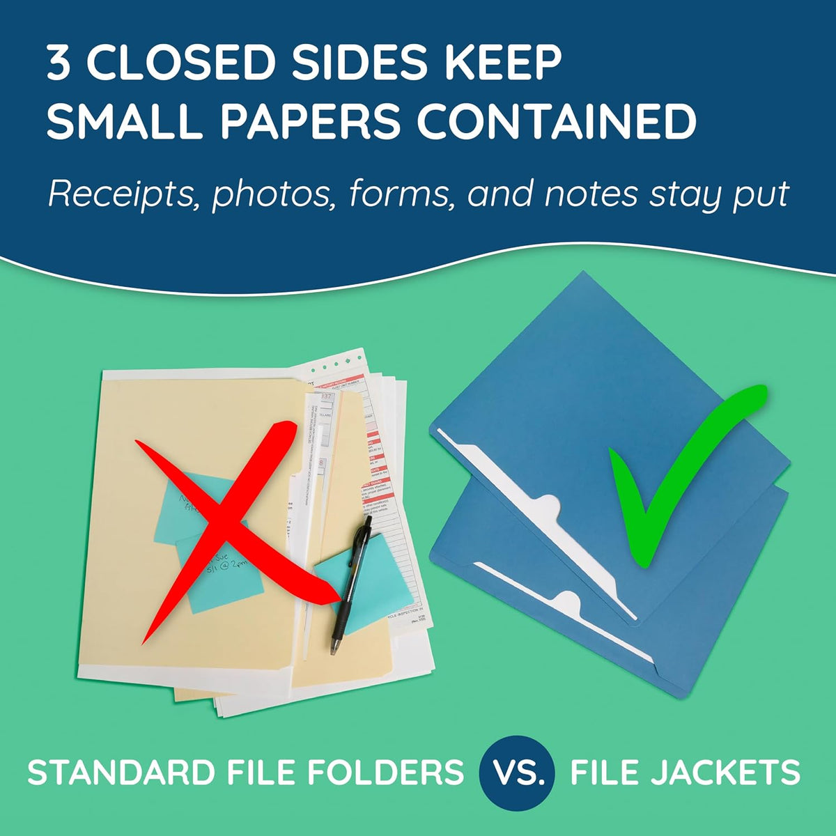 Blue Summit Supplies 25 Expandable File Folders, Letter Size, 2", Assorted