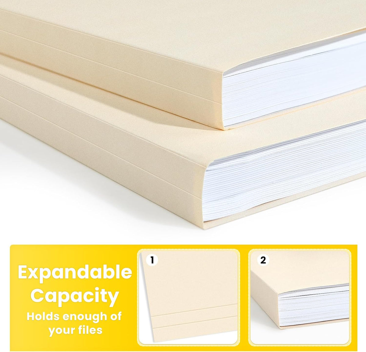 SUNEE Manilla Folders, 18 Pack File Folders 8.5 x 11, 1/3 Cut Tab for Easy Labeling and Organization, Durable Standard Paper for Home, Office, School Filing