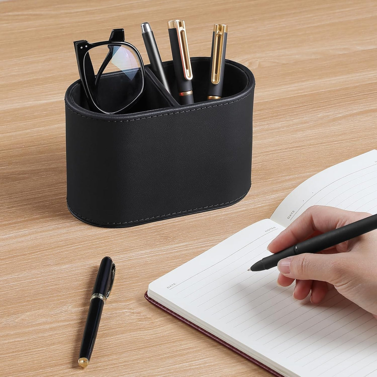 Pen Holder for Desk, Small Remote Control Holder, Black