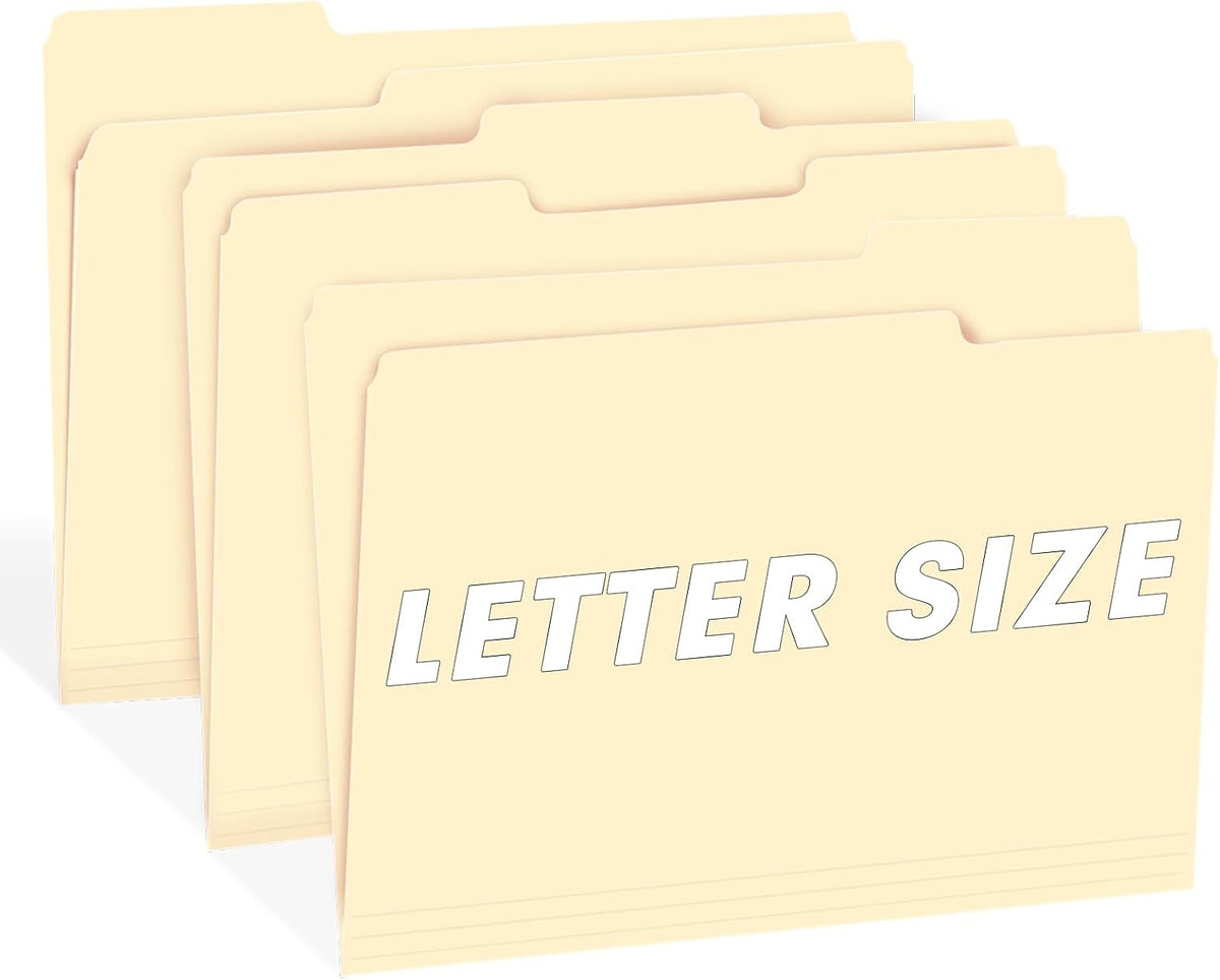 File Folder, RAZCC 150 Pack 1/3 Cut Tab File Folders Letter Size, Manila Folders, Folders with Tab, Great for Organizing and Easy File Storage