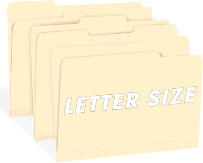 File Folder, RAZCC 150 Pack 1/3 Cut Tab File Folders Letter Size, Manila Folders, Folders with Tab, Great for Organizing and Easy File Storage