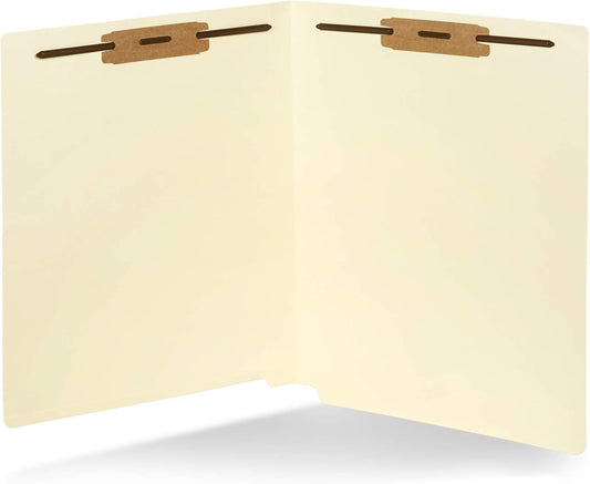 Blue Summit Supplies 50 End Tab Fastener File Folders, 2 Fastener, Manila