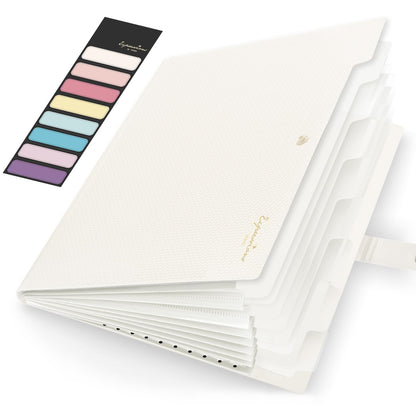 Sooez Accordion File Organizer 8 Pocket, Expanding File Folder with Labels