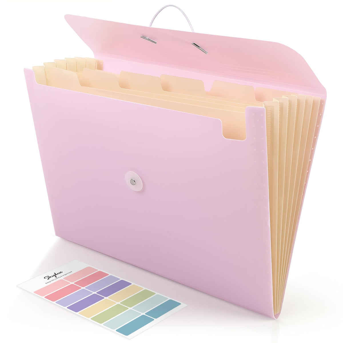 SKYDUE Accordion File Organizer, Expanding File Folder with 7 Pockets, Portable Receipt Paper Bill Document Organizer, Letter/A4 Size Filing Folder School Office Supplies, Black