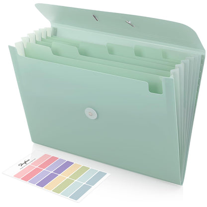 SKYDUE Accordion File Organizer, Expanding File Folder with 7 Pockets, Portable Receipt Paper Bill Document Organizer, Letter/A4 Size Filing Folder School Office Supplies, Black
