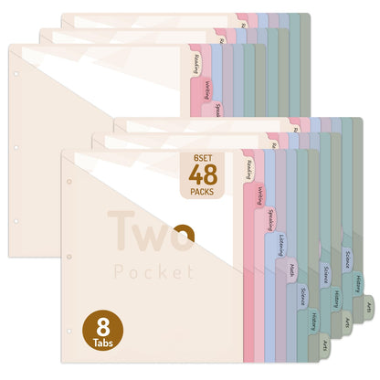 Forvencer 8 Count Dividers with 2 Pockets,8 tabs Binder Dividers with tabs