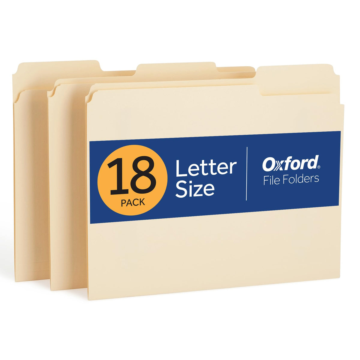 Oxford File Folders, 36 Pack, Letter Size (8.5" x 11"), 3 Tabs, Durable Manila Paper, for School, Office & Home Document Organization
