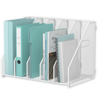 MINDEPOT Desk File Organizer Folder Holder with 5 Vertical for Office Black
