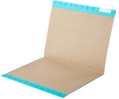 Amazon Basics Hanging File Folders with Adjustable Tabs for Document Organization, Letter Size, Aqua, 25-Pack