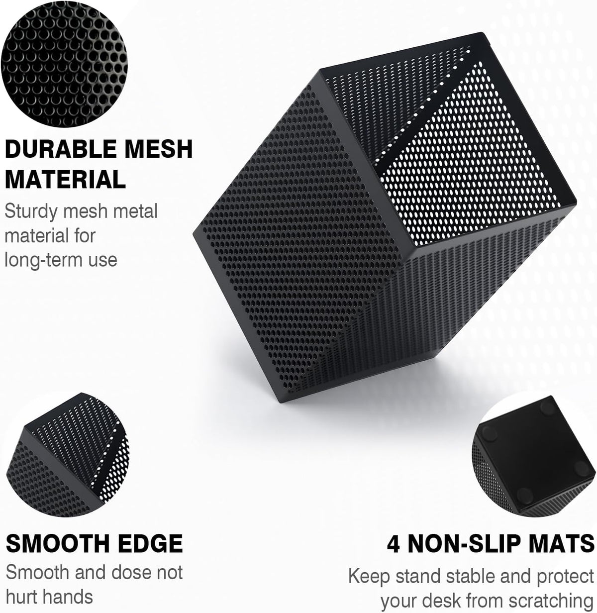 Comix Mesh Pen Holder, Desk Organizer for Home Office, Black