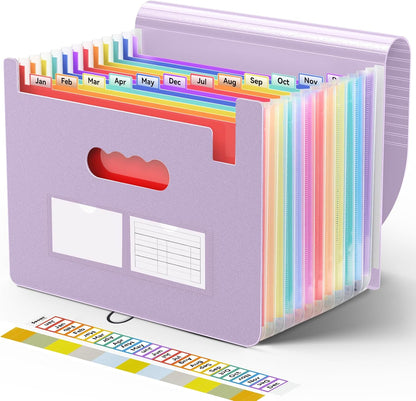 Sooez Accordion File Organizer, 13 Pocket Expanding File Folders, Letter/A4