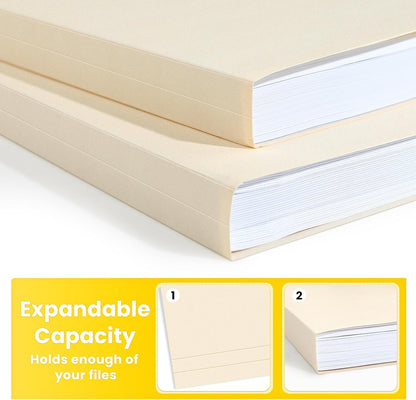 SUNEE Manilla Folders, 18 Pack File Folders 8.5 x 11, 1/3 Cut Tab for Easy Labeling and Organization, Durable Standard Paper for Home, Office, School Filing