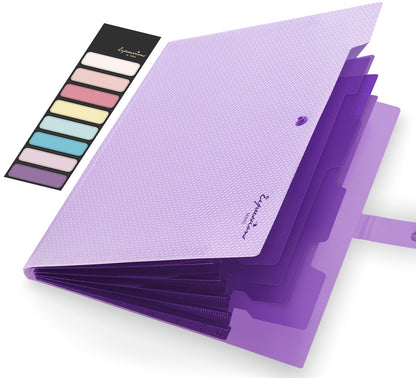 Sooez Accordion File Organizer 8 Pocket, Expanding File Folder with Labels