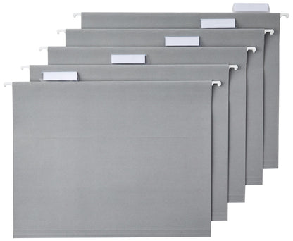 Amazon Basics Hanging File Folders with Adjustable Tabs for Document Organization, Letter Size, Aqua, 25-Pack