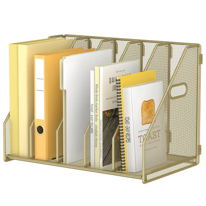 MINDEPOT Desk File Organizer Folder Holder with 5 Vertical for Office Black