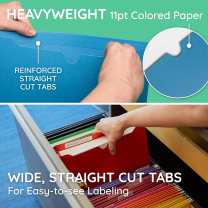 Blue Summit Supplies 25 Expandable File Folders, Letter Size, 2", Assorted