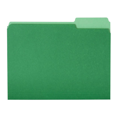 Amazon Basics File Folders for Organization, Letter Size, 1/3 Cut Tab, Bright Green, 36-Pack