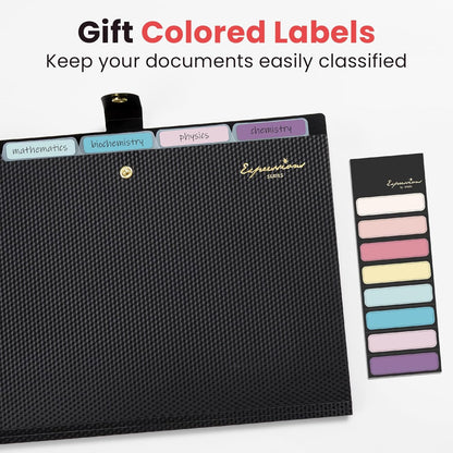 Sooez Accordion File Organizer, Expanding File Folder with Label, 5 Pocket
