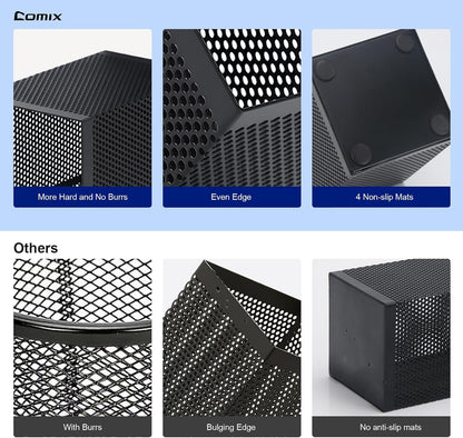 Comix Mesh Pen Holder, Desk Organizer for Home Office, Black